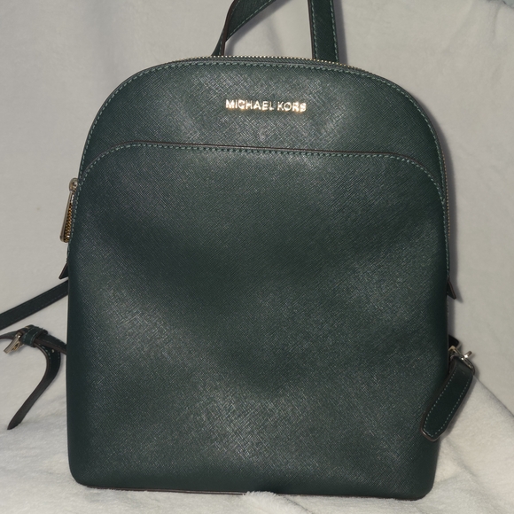 Michael Kors Forest Green Backpack with Gold Details - Picture 1 of 3